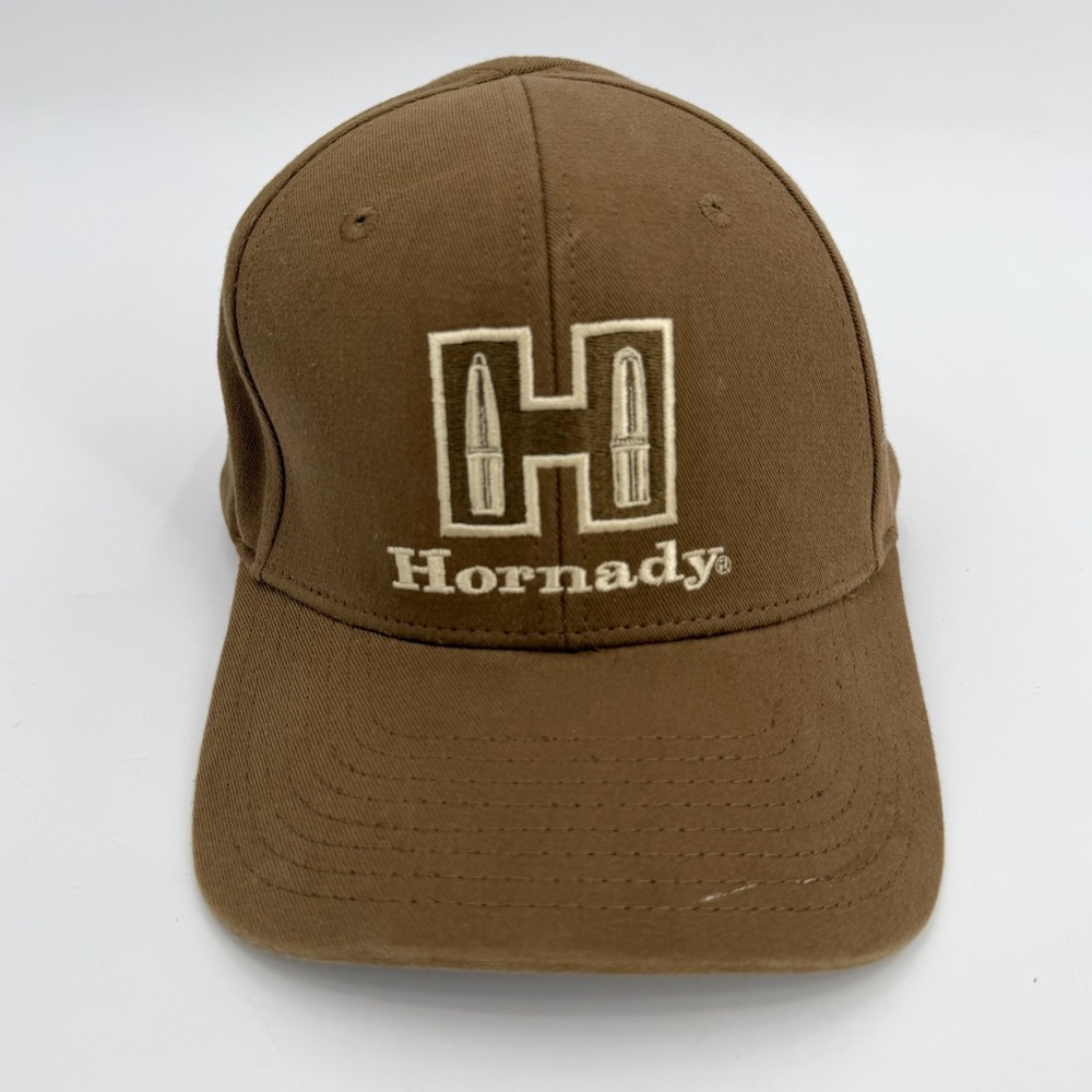 Hornady Hat Cap Adult Brown Embroidered Logo Tactical Hunting Adjust Strap -read